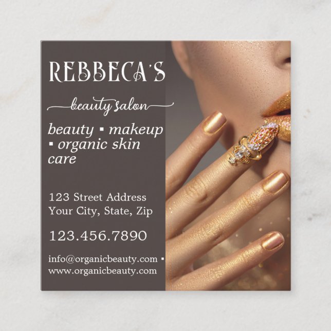 Hairdresser Nagel Makeup Eyelash QR-kod Fyrkantigt Visitkort (Framsida)