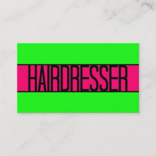 Hairdresser Neon Grönt och Shock rosa Affärskort Visitkort