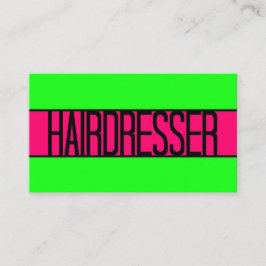 Hairdresser Neon Grönt och Shock rosa Affärskort Visitkort