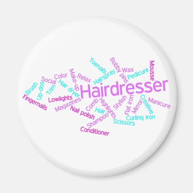 Hairdresser Ord Cloud Magnet (Framsidan)