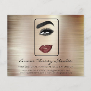 Hairdresser Pris List Ro Lash Brow Makeup Läppar Flygblad