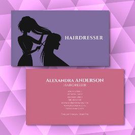 Hairdresser - Purple & Pink Visitkort