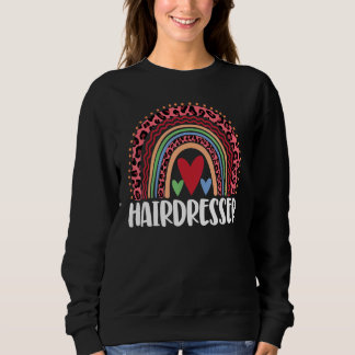 Hairdresser Rainbow Women Leopard Rainbow Kärlek T Shirt