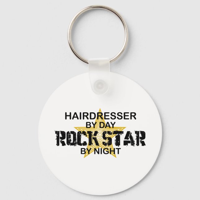Hairdresser Rockstjärna efter natt Nyckelring (Framsida)