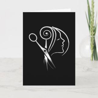 Hairdresser Saloon Barber Shop Logotyp Kort