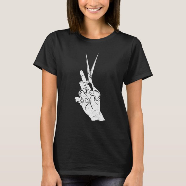 Hairdresser Scissors Beautician Hairstylist Hairc T Shirt (Framsida)