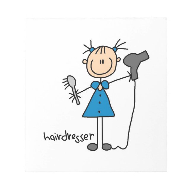 Hairdresser Stick figur Anteckningsblock (Framsida)