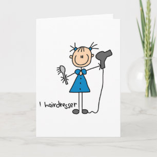 Hairdresser Stick figur Card Kort
