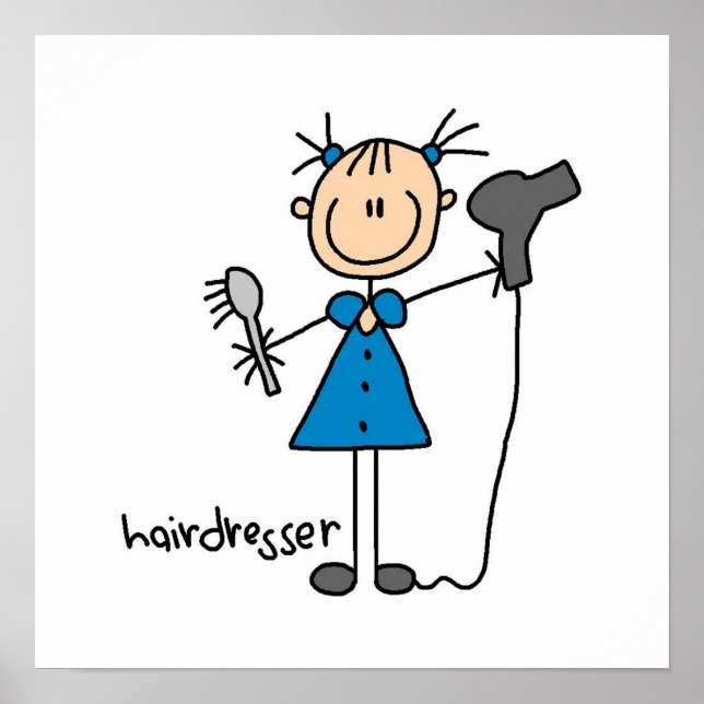 Hairdresser Stick figur Poster (Framsidan)