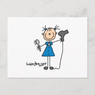 Hairdresser Stick figur Vykort