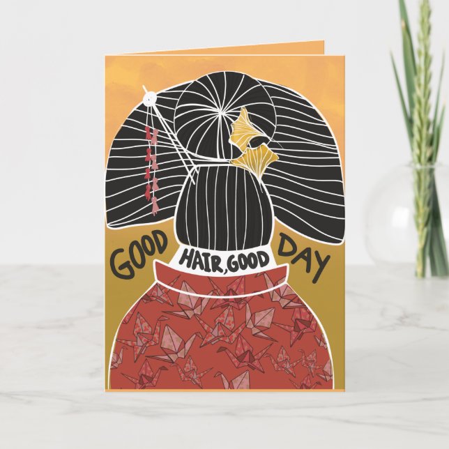 Hairdresser Stylist Bra Hair Birthday Card Tack Kort (Framsida)