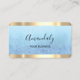 Hairdresser Stylist Coiffeur Scissors Guld Blue Visitkort