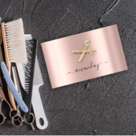 Hairdresser Stylist Golden Scissors Ro  Visitkort