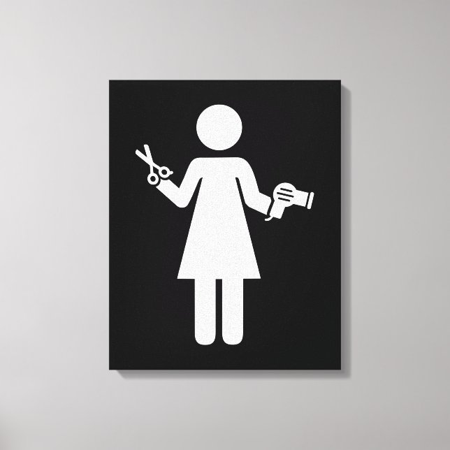 Hairdresser Symbol Canvastryck (Framsida)