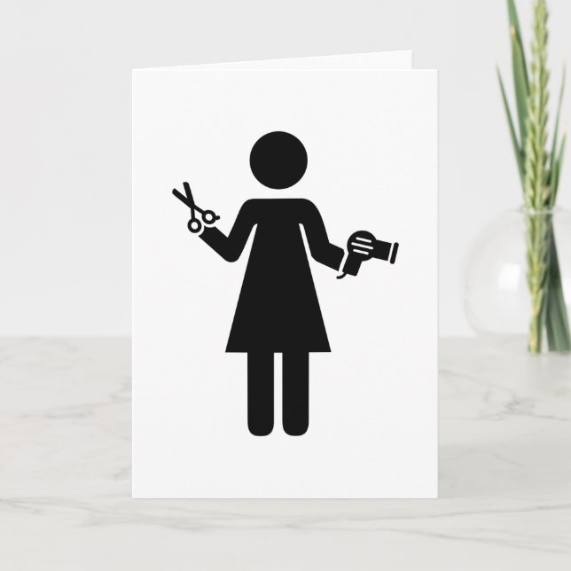 Hairdresser Symbol Kort (Framsida)
