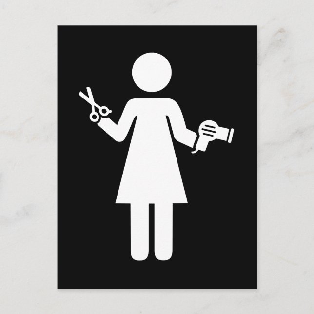 Hairdresser Symbol Vykort (Framsida)