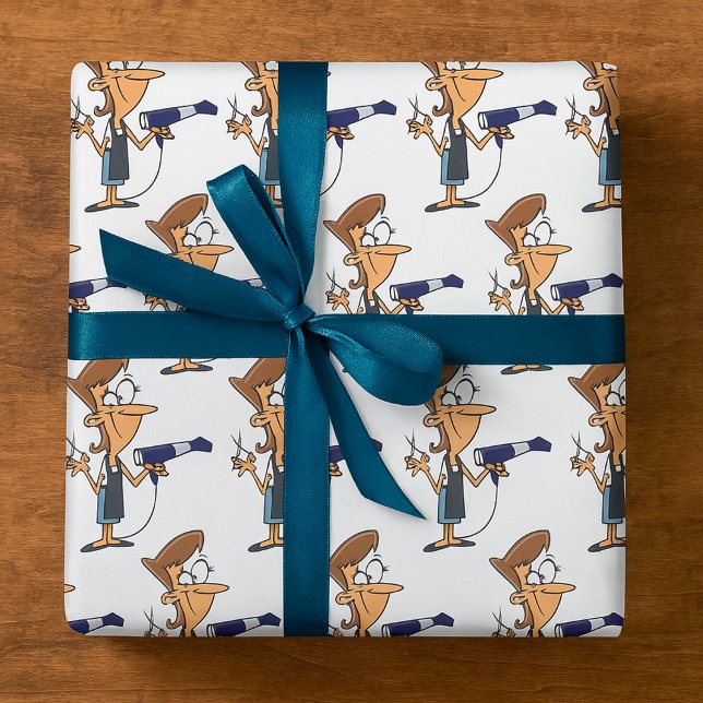 Hairdresser With Scissors Presentpapper (Skapare uppladdad)