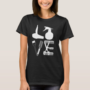 Hairdressers Kärlek Hairdryer Scissors Barber Hair T Shirt