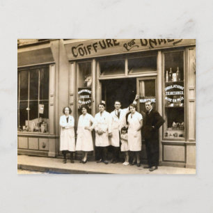 Hairdressing shop, 1930 vykort
