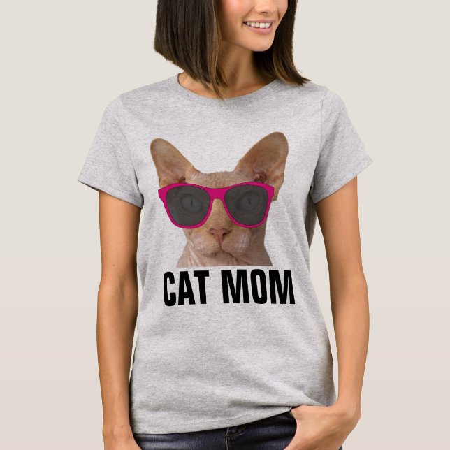 HAIRLESS CAT SPHYNX MAMMA DAM T-Shirts (Framsida)