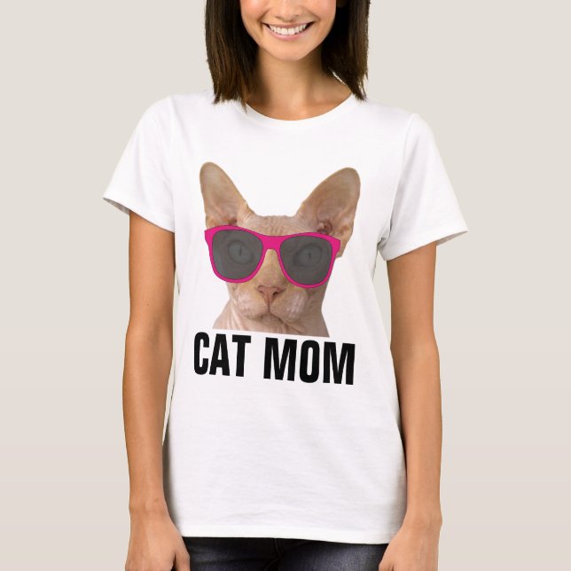 HAIRLESS CAT SPHYNX MAMMA DAM T-Shirts (Framsida)