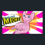 Hairless Kitten Pop art Poster<br><div class="desc">Det här är en popkonst av en Bambino-kattunge. Det är stater "Baths Freak Meowt"!</div>
