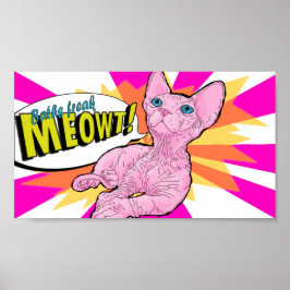 Hairless Kitten Pop art Poster