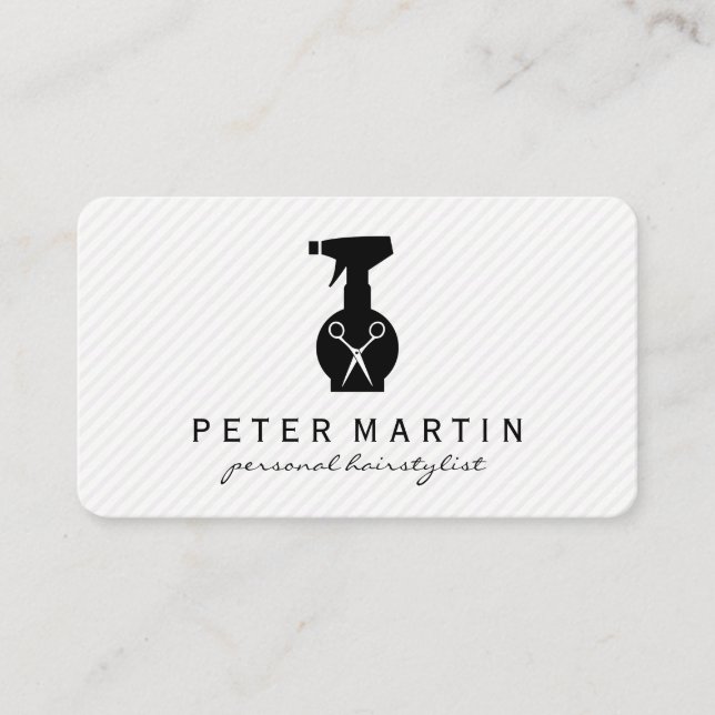 Hairspray Flaska och Shears Visitkort (Framsida)