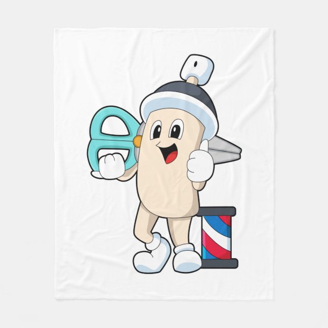 Hairspray som Hairdresser med sax Fleecefilt (Framsidan)