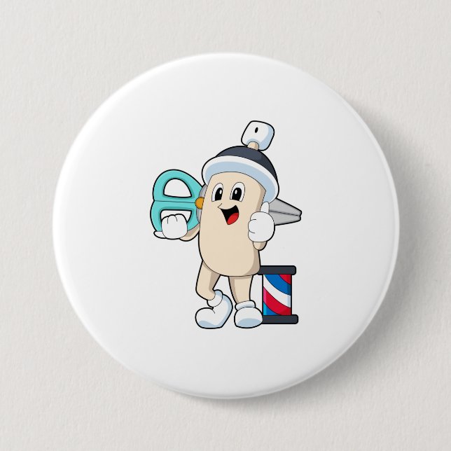 Hairspray som Hairdresser med sax Knapp (Framsida)