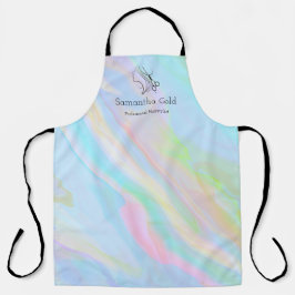 Hairstylist Apron Rainbow HoloGraph Logotyp Salon