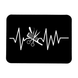 Hairstylist - Barber Scissors Comb Heartslag Magne Magnet