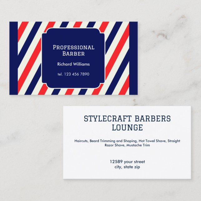 Hairstylist Barber Visitkort (Fram/baksida)