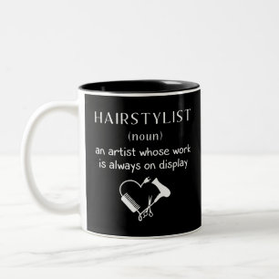 Hairstylist Defense Cute Message Hairstyling gif Två-Tonad Mugg
