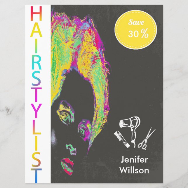 Hairstylist Discount Offer Flyer (Framsidan)