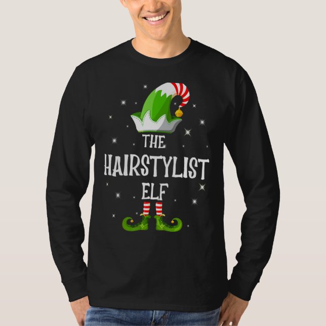 Hairstylist Elf Family Matching Group Christma T Shirt (Framsida)