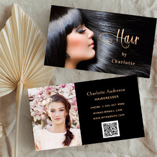 Hairstylist-fotoskriptskönhet QR-kod Visitkort