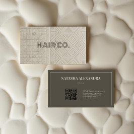 Hairstylist Geometric Modern Neutralt Visitkort