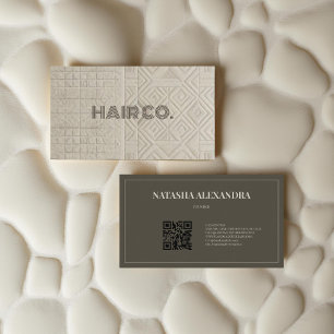 Hairstylist Geometric Modern Neutralt Visitkort