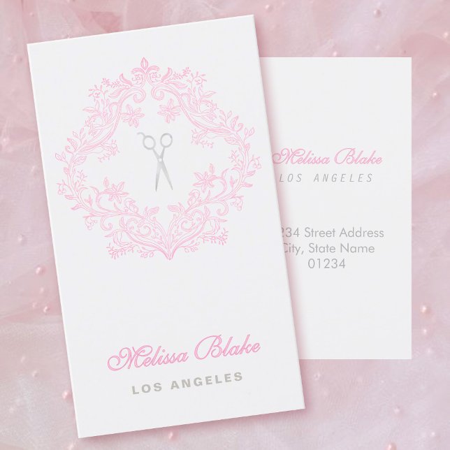 Hairstylist grått-bakgrundsaffärskort visitkort (Skapare uppladdad)