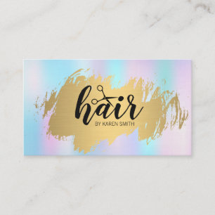 Hairstylist Guld Brushed Pastel Gradient Visitkort