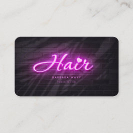 Hairstylist Hair Beauty Salon Neon Lavender Visitkort