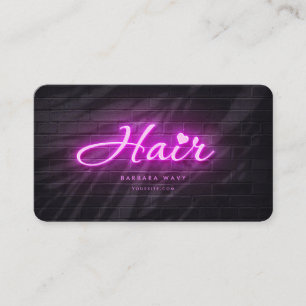 Hairstylist Hair Beauty Salon Neon Rosa Visitkort