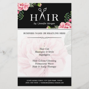 Hairstylist Hair Clipography Logotyp Classy Blommi Flygblad