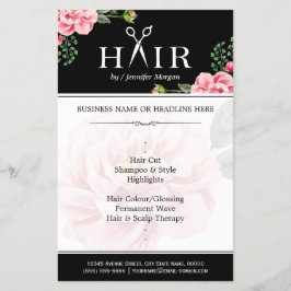 Hairstylist Hair Clipography Logotyp Classy Blommi Flygblad