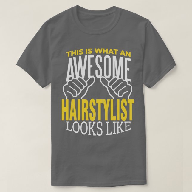 Hairstylist Hair Scissors Hairdresser Barber Gift T Shirt (Design framsida)