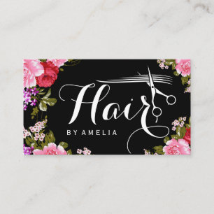 Hairstylist Hair Stylist Romantic Blommigt Wrappin Visitkort