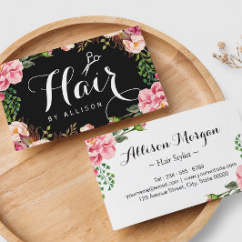 Hairstylist Hair Stylist Romantic Blommigt Wrappin Visitkort