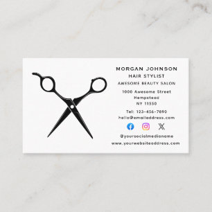 Hairstylist Hairdresser Beautician Social Media Visitkort