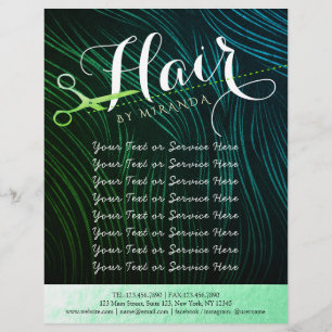 Hairstylist Hairdresser Beauty Grönt Guld Scissors Reklamblad